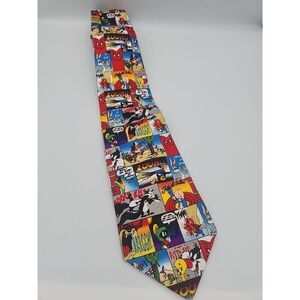 Looney Tunes Mania 1998 Vntg Men’s Neck Tie Characters Novelty Comics Porky Pig